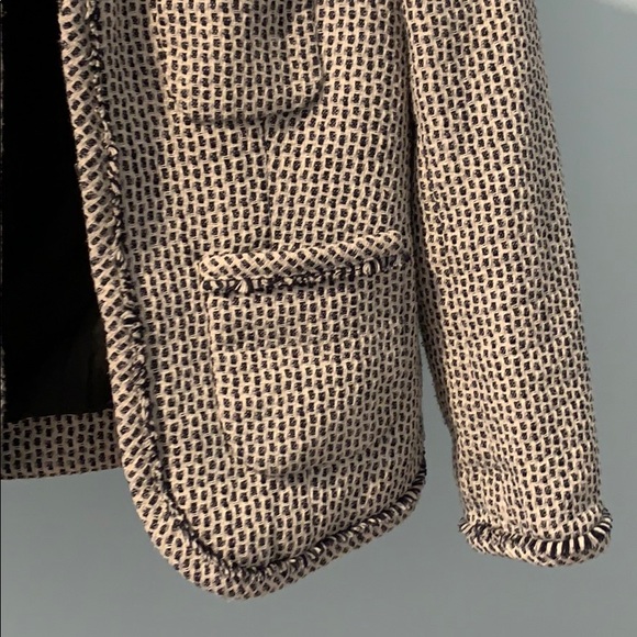 J. Crew Tweed Suit Jacket Size 2 Black and Ivory - Picture 4 of 8